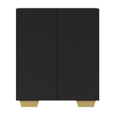 Imagem de Armário Lavanderia Com 2 Portas Multimóveis Preto/natural