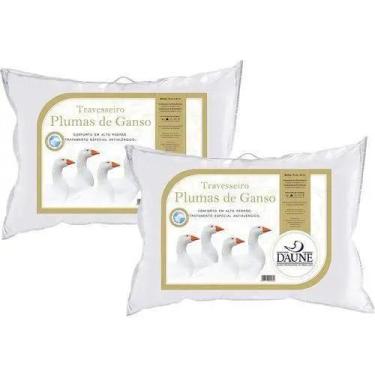 Imagem de Kit Travesseiros 100% Plumas de Ganso - 50 x 70 cm - Daune