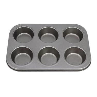 Imagem de Forma para Pão de Queijo, Cupcake e Empadinha, 6 Cavidades, Preta