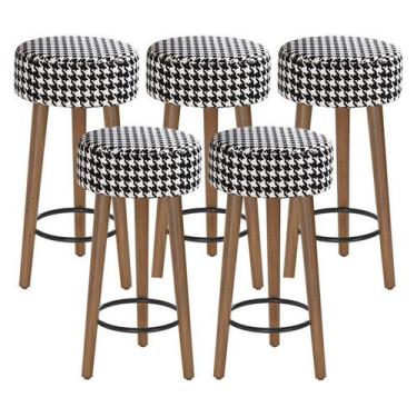 Imagem de Kit 05 Bancos Banqueta Baixa Paris Suede Cardan Salaone, Cardan