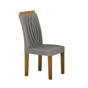 Imagem de Conjunto com 2 Cadeiras Doha Linho Cinza e Freijó