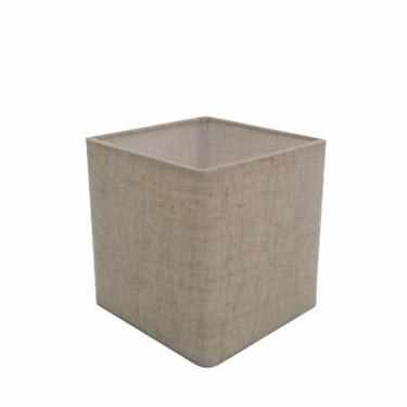 Imagem de Cúpula em Tecido Quadrada Abajur Luminária Cp-2006 15/13x13cm Rustico Bege