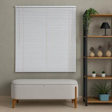 Imagem de Persiana PVC Trilho Metálico 100larg x 140alt - Persiana Pronta, Branc