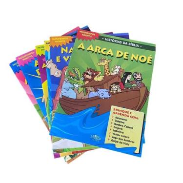 Imagem de Kit 6 Livros Histórias Da Bíblia Atividades Infantil - Todo Livro