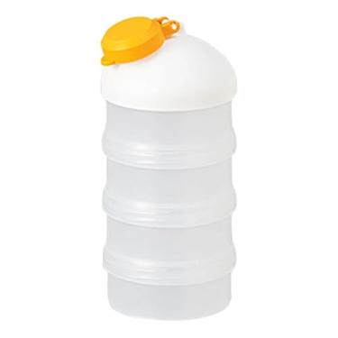 Imagem de Bothyi Recipiente de Proteína Dispensador de Proteína Antiderramamento Empilhável Prático Recipiente de Armazenamento de Alimentos Suporte para Academia, 4 Camadas Curtas