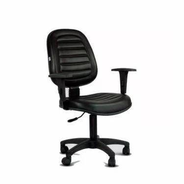 Imagem de Cadeira de Escritório Executiva Alta Costurada com Braços Reguláveis