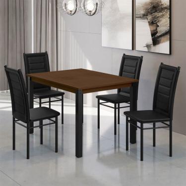 Imagem de Mesa de Jantar 4 Lugares Monaco Tokio Preto/Freijó - Art Panta