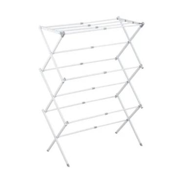 Imagem de Varal Vertical Retrátil De Chão Branco 10 Kilos Portátil