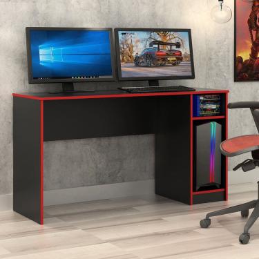 Imagem de Mesa Gamer com Nichos Preto
