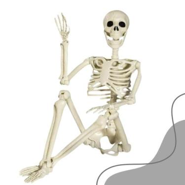 Imagem de Esqueleto Caveira Decoração Festa Halloween Ossos Articulado - Pacotin