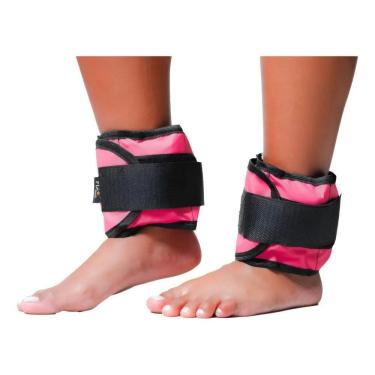 Imagem de Caneleira De Peso 4Kg Rosa Par Tornozeleira Peso Academia