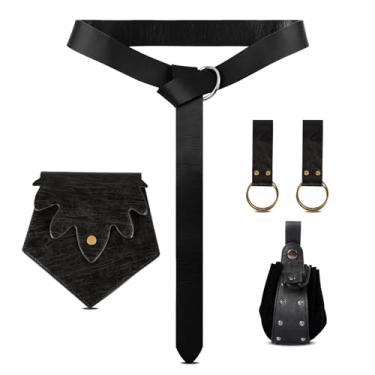 Imagem de Bolsa de cinto renascentista, bolsa de cintura, bolsa de moedas, medieval, vintage, anel, cinto, saia de couro, caminhadas, suporte para telefone steampunk, fantasia renascentista, acessórios
