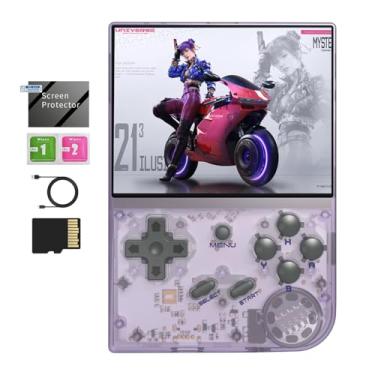 Imagem de RG35XX 2024 Retro Gaming Consoles with 64GB Card rg35xx Handheld Game Console 3.5 inch IPS Screen Linux System Classic Emulator Hand Held Gaming Console Support HDMI TV Output Purple