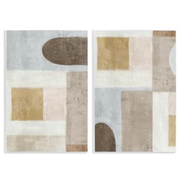 Imagem de Stupell Industries Conjunto de arte de placa de parede geométrica subtil Drifts de 2 peças por Emma Peal, 15 x 10