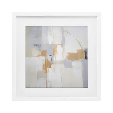 Imagem de Stupell Industries Impressão Emoldurada Branco Visionário Amarelo Sutil Design sob Vidro por Irena Orlov, 40,6 x 40,6 cm