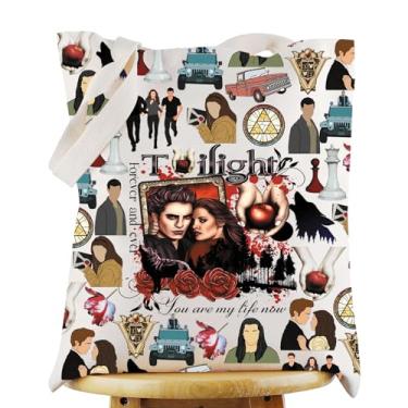 Imagem de KEYCHIN Edward Tote Bag Twilight Bella & Edward Inspired Gift You Are My Life Now Bolsa de ombro Bella & Edward Merch, Twilight Tb