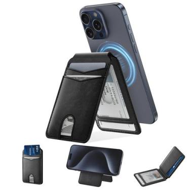 Imagem de Capa tipo carteira magnética para Apple iPhone 12-16 Pro Max preta - t