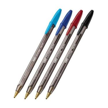 Imagem de Kit 9 Canetas Esferográfica Cristal Bic Bold 1.6mm