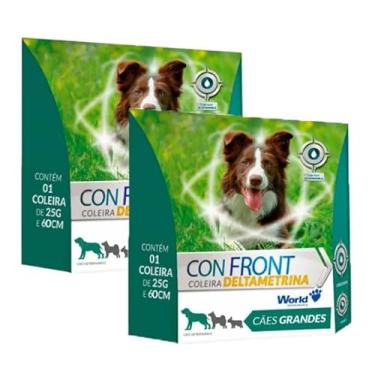 Imagem de Kit 02 Coleira Pulgas e Mosquito Leishmaniose Confront 25G 60cm