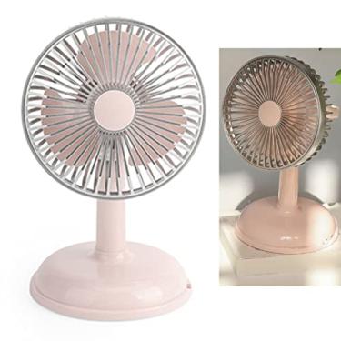 Imagem de Generic Ventilador Elétrico Vintage, Cor Portátil Portátil de Cor Pura Charging USB para Trabalhadores Pela Sala de Aula (Leve rosado)