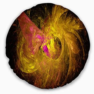 Imagem de Design de ilustração fractal dourada abstrata sala de estar, sofá, almofada de alta qualidade + capa de almofada impressa em ambos os lados 50 cm