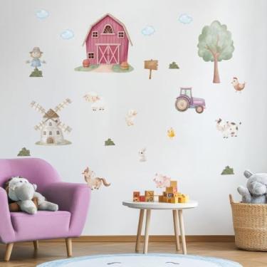 Imagem de Adesivo Infantil Fazendinha 02 Parede Trator Celeiro Animais Fazenda Quarto Criança Lúdico