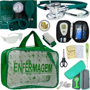 Imagem de Kit Enfermagem Cores Bolsa Top Premium + Medidor Glicose - Love Saude,
