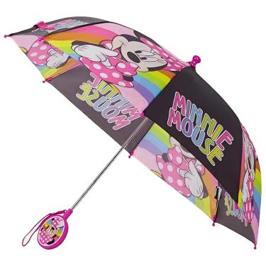 Imagem de Disney Guarda-chuva infantil, Frozen/Princess/Minnie Mouse infantil e roupa de chuva para meninas de 3 a 6 anos, Rosa/preto, Age 3-7