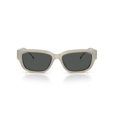 Imagem de Diesel Eyewear DL2002MU Óculos de sol retangulares de ajuste universal, branco, 56 mm