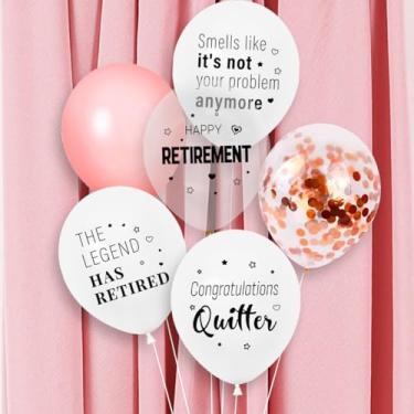 Imagem de Balões de aposentadoria 32 peças preto ouro rosa feliz suprimentos de festa de aposentadoria para homens ou mulheres