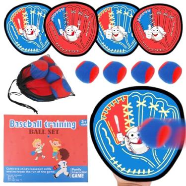 Imagem de Conjunto de Jogo de Lançar e Apanhar, Incluindo 4 Luvas 4 Bolas 1 Saco Arrumação Conjunto Bolas Mágicas Adesivas para Apanhar para Rapazes e Raparigas 3, 4, 5, 6, 7 8 Anos Mais