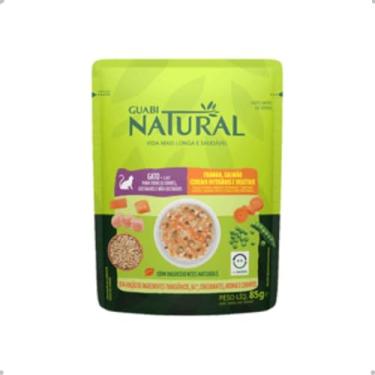 Imagem de Ração Úmida Guabi Natural Grain Free Gatos Castrado Salmão e Frango 85g - Pack com 18 unidades
