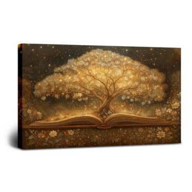 Imagem de Arte de parede em tela da árvore da vida, imagem de pintura abstrata moderna da árvore da vida, decoração de parede para sala de estar, escritório, sala de meditação, quarto, decoração de casa de