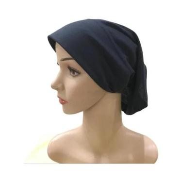 Imagem de Chapéu Tubular Feminino Hijab - Elástico, Liso e com Lenço de Papelão,