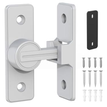 Imagem de Ferragens de fechadura de porta de celeiro, travas de porta de segurança resistentes de 90 graus, trava de trava de fecho, trava de porta deslizante de celeiro adequada para jardim, banheiro, ao ar