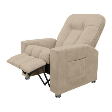 Imagem de Poltrona do Papai Reclinável Romeo F05 Suede Bege - Lyam Decor