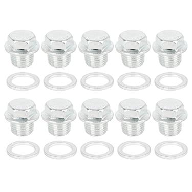 Imagem de X AUTOHAUX 10 Conjuntos M16x1,5 Metal Carro Motor Óleo Pan Drain Cap Parafuso Plug com Junta