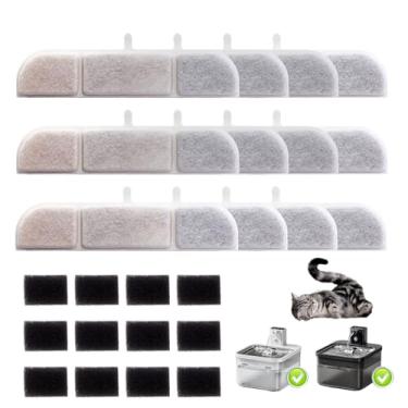 Imagem de Filtro de fonte Cat, 12 pacotes de substituição de filtro de fonte compatível com 2,5 L DownyPaws bebedouro para gatos sem fio DPWFP6/DPWFP6SS