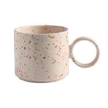 Imagem de Caneca com padrão personalizado Caneca de café de grande capacidade de 400 ml, copo de café de cerâmica para uso doméstico, copo de café da manhã, caneca de café multifuncional (cor: amarelo)