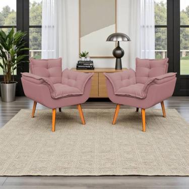 Imagem de Kit 2 Poltronas Decorativa Confortável Para Sala Quarto Recepção Escri