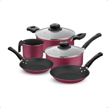 Imagem de Conjunto de Panelas Linha Clarity 5 Peças (Cereja/preto)