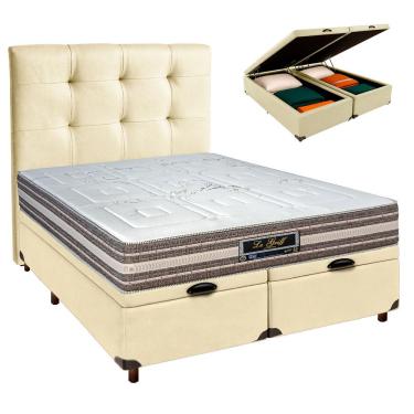 Imagem de Conjunto Cama Box Bau Blindado Casal + Colchão Molas Ensacadas Legriff Sankonfort + Cabeceira
