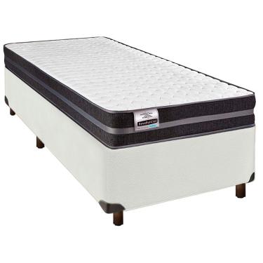 Imagem de Conjunto Cama Box Branco Solteiro + Colchão Molas Ultralastic Bogota Inducol
