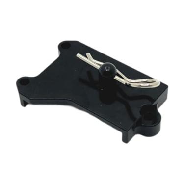 Imagem de Fenteer Peças de reposição para assento de servo RC, acessórios de metal resistentes, faça você mesmo, suporte de bateria modificado para carro de passeio RC, Preto