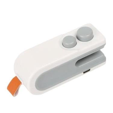 Imagem de KiBcsLic Mini selador de sacos, selador a vácuo, portátil, recarregável, máquina de selagem para armazenamento de alimentos, batatas fritas, cozinha doméstica, Branco, 300 Mah