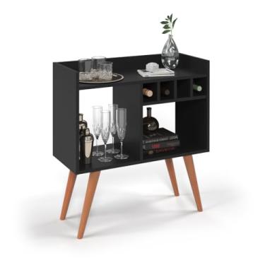 Imagem de Aparador Barzinho Bar Com Adega/VINHO Retrô RUBI Cantinho Do Café(PRETO)