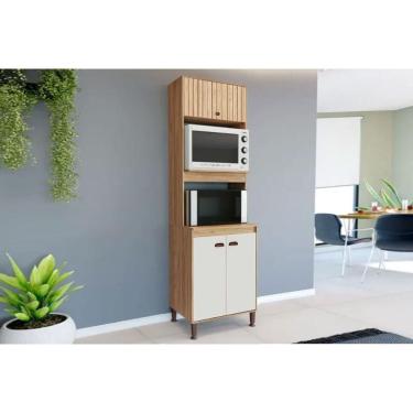 Imagem de Paneleiro De Cozinha Torino C- 3 Portas 63cm Mel-off White - Movelbento