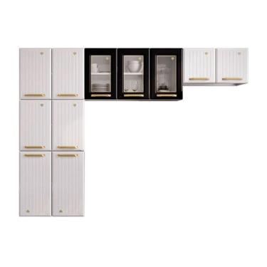 Imagem de Cozinha Compacta Diamante New C- 11 Portas ( 3 C- Vidro ) Preto - Telasul