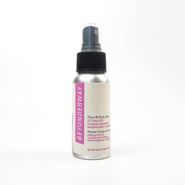 Imagem de BEYONDERWAY Névoa multiuso 60 ml - Mistura exclusiva de óleos essenciais nº 2 com menta bergamota, coentro, lavanda e pinheiro - Infundido com suco de folha de Aloe Vera, hidrata e equilibra a pele