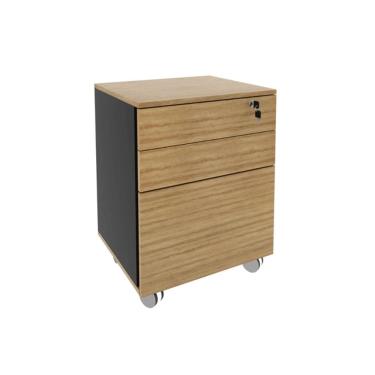Imagem de Gaveteiro 3 Gavetas Tecnomobili ME4148.6 Amêndoa/Preto